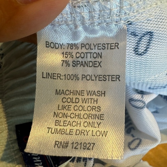 Johnnie-O Hatton Lined Elastic Waist Swim, Board Shorts. Fish Print, Size M - Picture 7 of 7